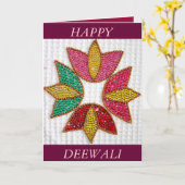 Carte de voeux de Deepavali ou de Deewali (Fleur jaune)