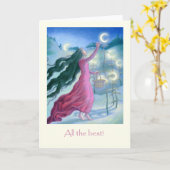 Carte de voeux de déesse de lune (Fleur jaune)