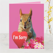 Carte de voeux de demande de pardon Squirrelly Swe (Fleur jaune)