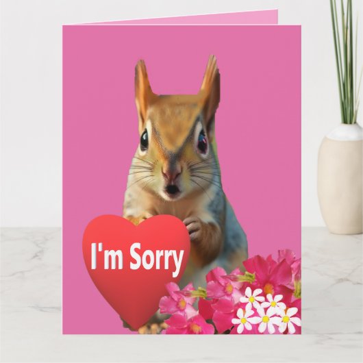 Carte de voeux de demande de pardon Squirrelly Swe (Devant)