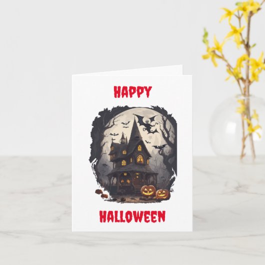 Carte de voeux de design Halloween effrayant (Fleur jaune)