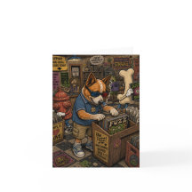 Carte de vœux de dessin animé rétro