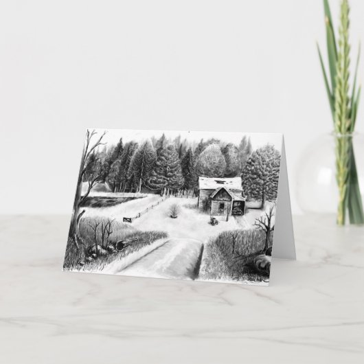 Carte de voeux de dessin de la ferme vierge (Devant)