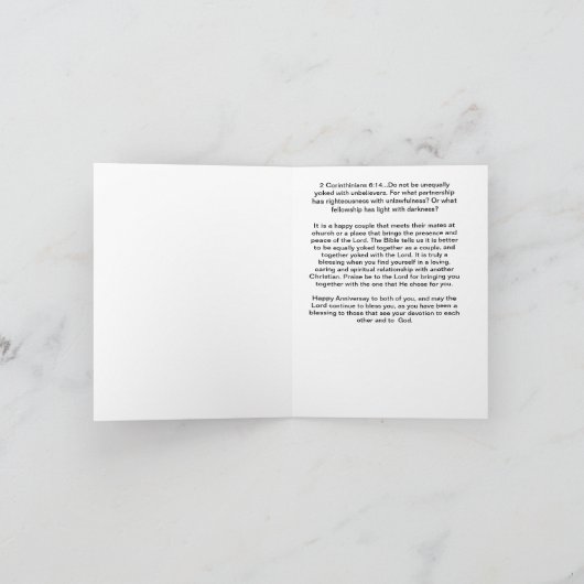 Carte de voeux de dévotion (Intérieur)