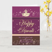 Carte de voeux de Diwali avec la lampe - Diwali (Fleur jaune)