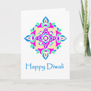 Carte de voeux de Diwali avec le motif de Rangoli