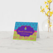 Carte de voeux de Diwali avec le texte editable (Fleur jaune)