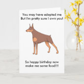 Carte de voeux de dobermann (Fleur jaune)