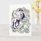 Carte de voeux de dragon de vent (Fleur jaune)