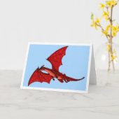 Carte de voeux de dragon de vol (Fleur jaune)