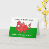Carte de voeux de dragon du jour de St David (Fleur jaune)