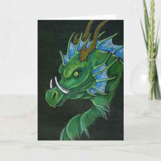 Carte de voeux de dragon vert (Devant)