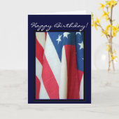 Carte de voeux de drapeau américain de joyeux (Fleur jaune)