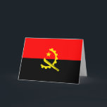 carte de voeux de drapeau d'angola<br><div class="desc">carte de voeux angola flag. REMARQUE : vous pouvez supprimer le nom et l'image du magasin à l'arrière de la carte. Cliquez simplement sur Modifier et supprimer.</div>