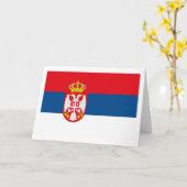 Carte de voeux de drapeau de la Serbie (Fleur jaune)