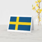 Carte de voeux de drapeau de la Suède (Fleur jaune)