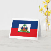 Carte de voeux de drapeau du Haïti (Fleur jaune)