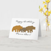 Carte de voeux de famille d'ours (Fleur jaune)