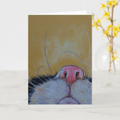 Carte de voeux de favoris de chat (Fleur jaune)