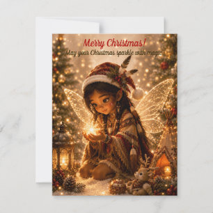 Carte de vœux de fée de Noël - Fêtes
