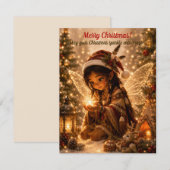 Carte de vœux de fée de Noël - Fêtes (Devant / Derrière)