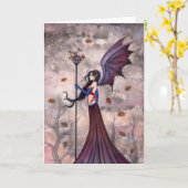 Carte de vœux de fée gothique vampire (Fleur jaune)