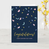 Carte de vœux de félicitations avec confettis colo (Fleur jaune)