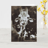 Carte de voeux de félicitations de girafe (Fleur jaune)