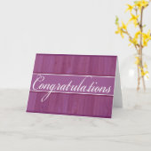 Carte de vœux de félicitations en bois violet rust (Fleur jaune)