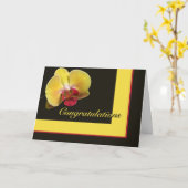 Carte de voeux de félicitations - orchidée de mite (Fleur jaune)