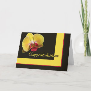 Carte de voeux de félicitations - orchidée de mite