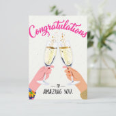 Carte de vœux de félicitations pour Toast au Champ (Debout devant)