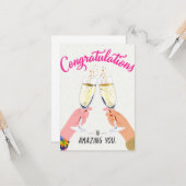 Carte de vœux de félicitations pour Toast au Champ (Devant/Arrière en situation)