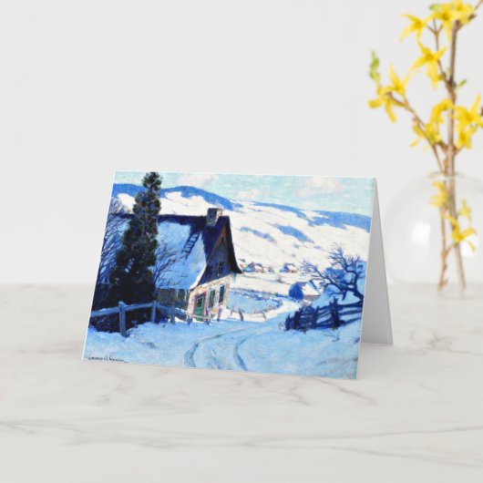 Carte de vœux de ferme de Clarence Gagnon (Fleur jaune)