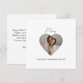 Carte de vœux de fête à plat pour la fête des mère (Devant / Derrière)