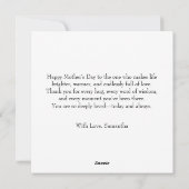 Carte de vœux de fête à plat pour la fête des mère (Dos)