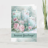 Carte de vœux de fête Candle Elegance in Pastel Bl (Devant)