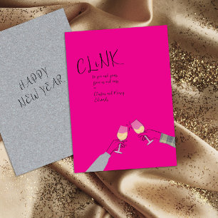 Carte de vœux de fête – « Clink » Verres à vin qui