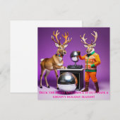 Carte de vœux de fête de danse des rennes (Devant / Derrière)