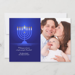 Carte de vœux de fête de Hanukkah avec photo
