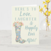 Carte de voeux de Fête de la mariée de botte de (Fleur jaune)