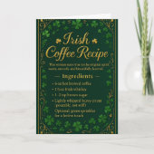 Carte de vœux de fête de Recipe Irish Coffee (Devant)