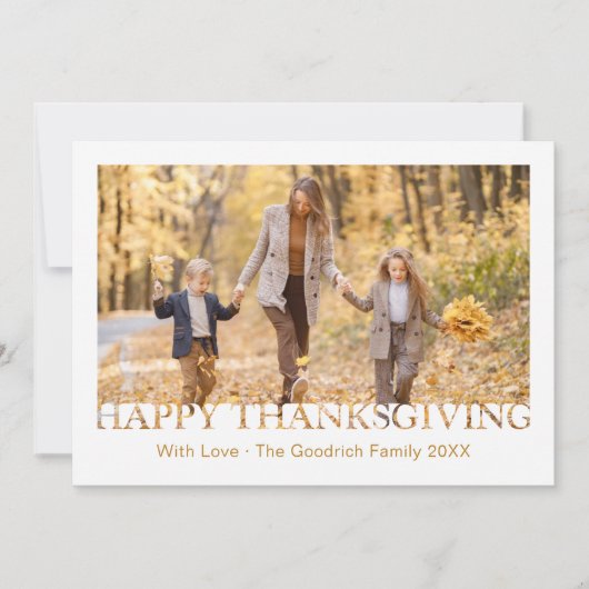 Carte de vœux de fête de Thanksgiving photo joyeus (Devant)
