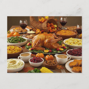 Carte de vœux de fête de Thanksgiving Repas de fêt