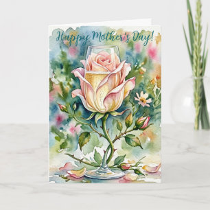 Carte de voeux de fête des mères à l'aquarelle Ros