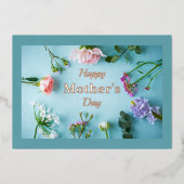 Carte de vœux de fête des mères à motif floral et (Recto)