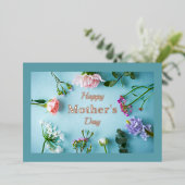 Carte de vœux de fête des mères à motif floral et (Debout devant)