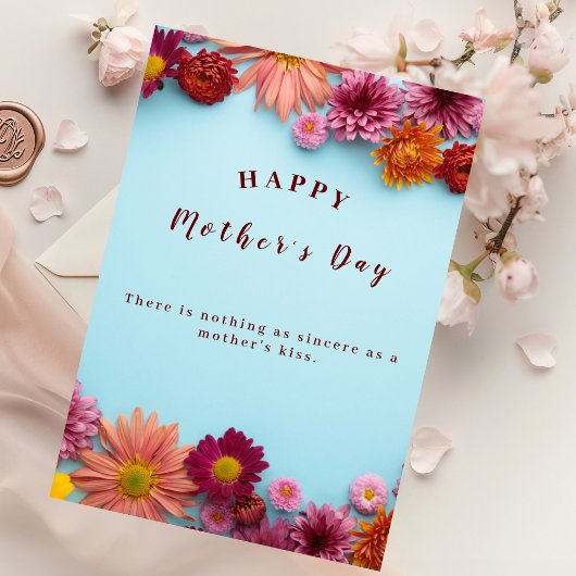Carte de vœux de fête des mères avec des fleurs co
