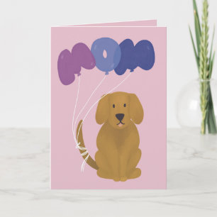 Carte de vœux de fête des mères avec un chien mign