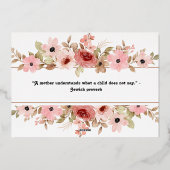 Carte de voeux de Fête des Mères Pink Red Floral F (Verso)